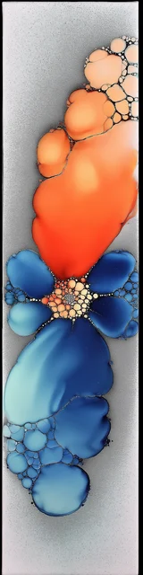 Free abstract bookmark featuring blue and orange blobs